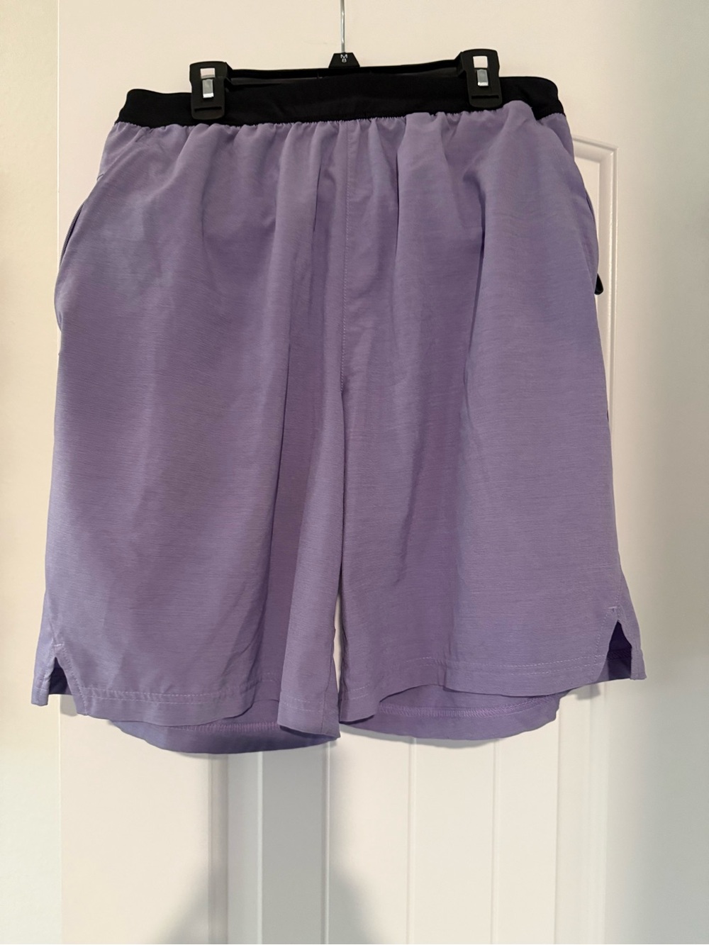 adidas Lavender Athletic Shorts with Black Waistband with 7 “ inseam
